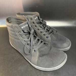 WHITIN Shoes Mens Size 45 Black‎ High Top Canvas Minimalist Barefoot Sneakers